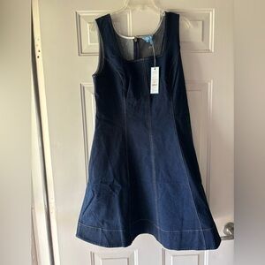 Draper James Dark Wash Blue Denim Midi Dress